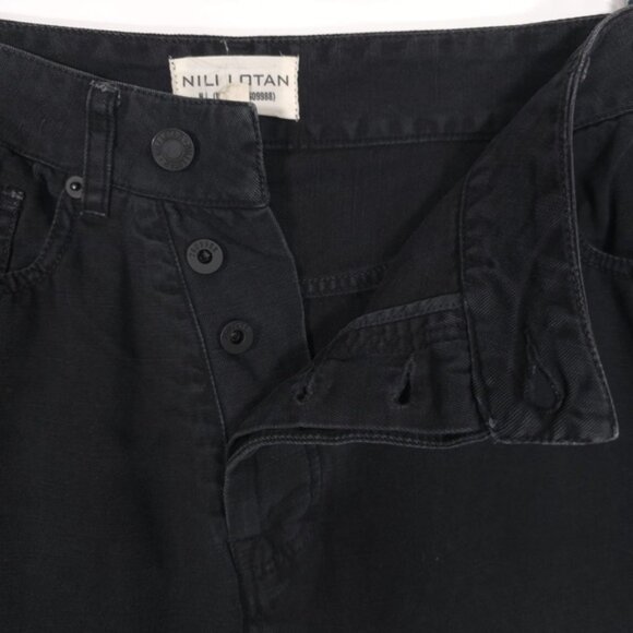 NILI LOTAN‎ Women’s Linen Blend Cropped Jeans Button Fly Size 6 Altered 34x22 - Picture 7 of 10